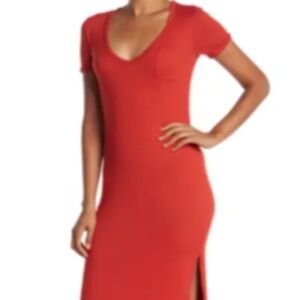 NWOT V-Neck Side Vent Maxi T-Shirt Dress by Velvet Torch